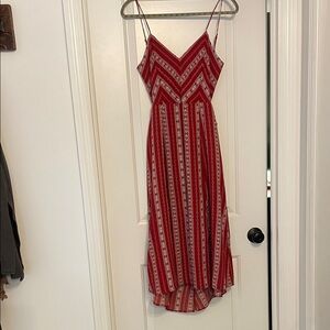 Lulu's Red and White Striped Midi Dress